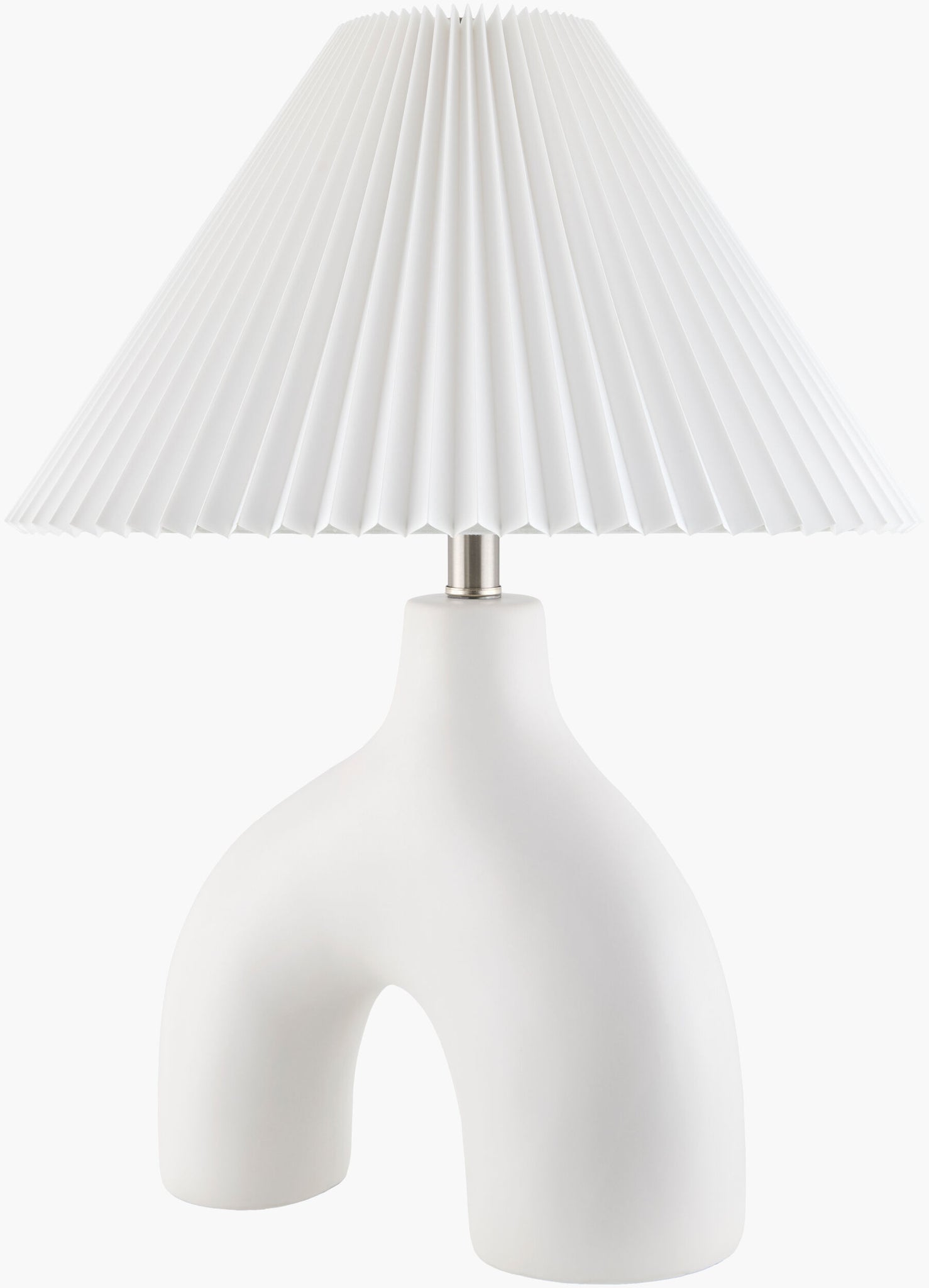 White Solara Table Lamp | Arch with Accordion Shade