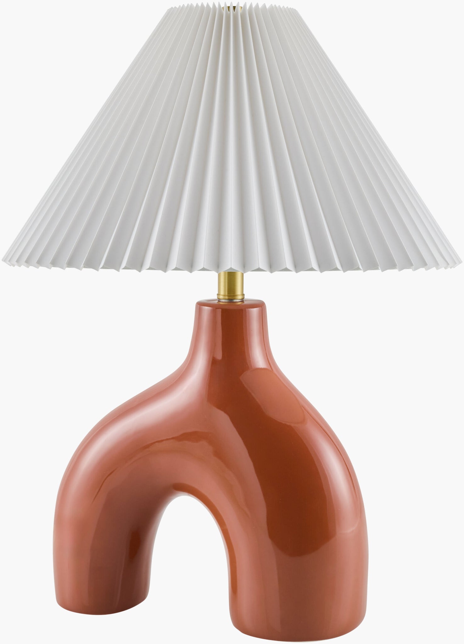 Red Solara Table Lamp | Arch with Accordion Shade
