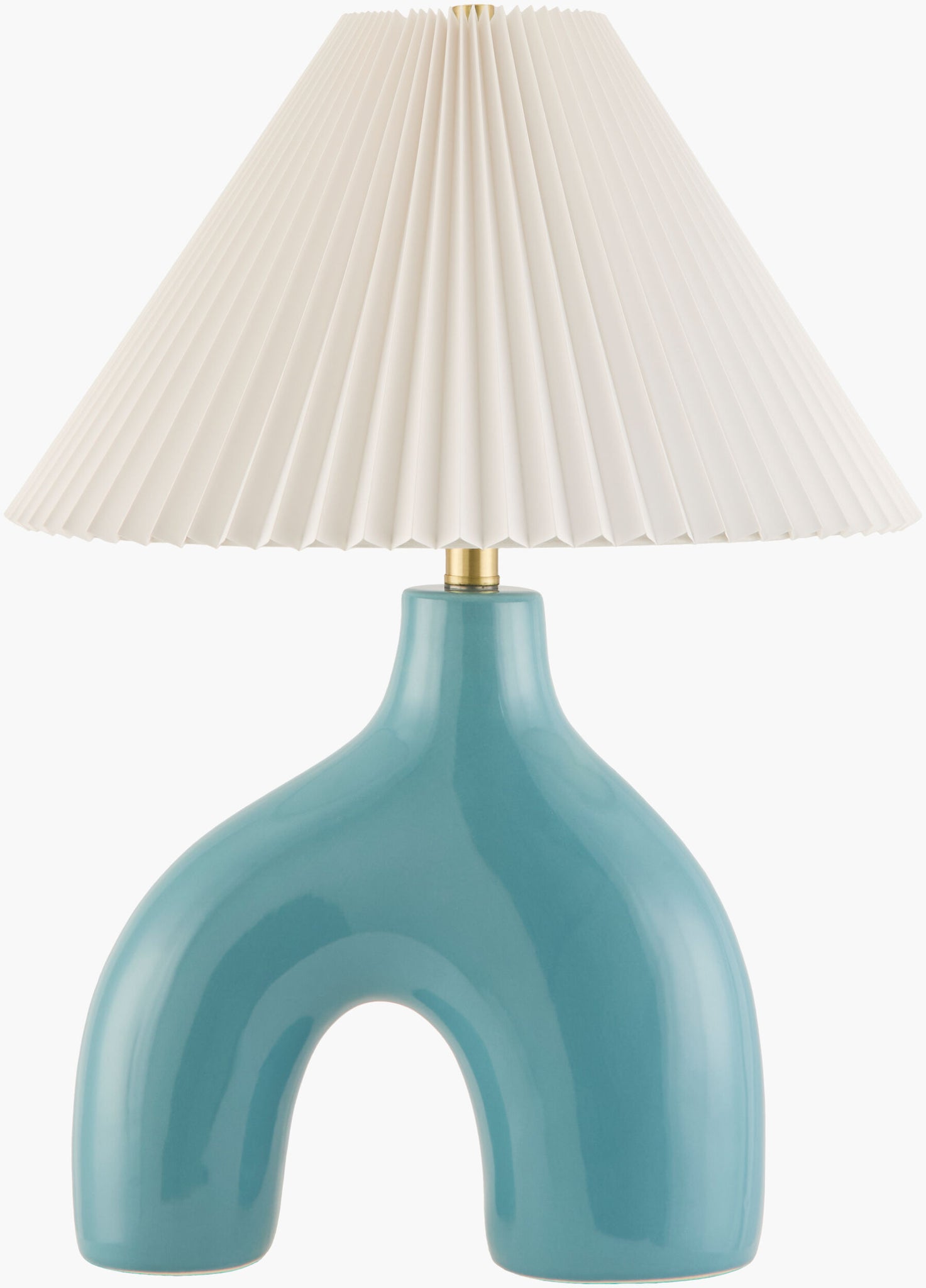 Blue Solara Table Lamp | Arch with Accordion Shade