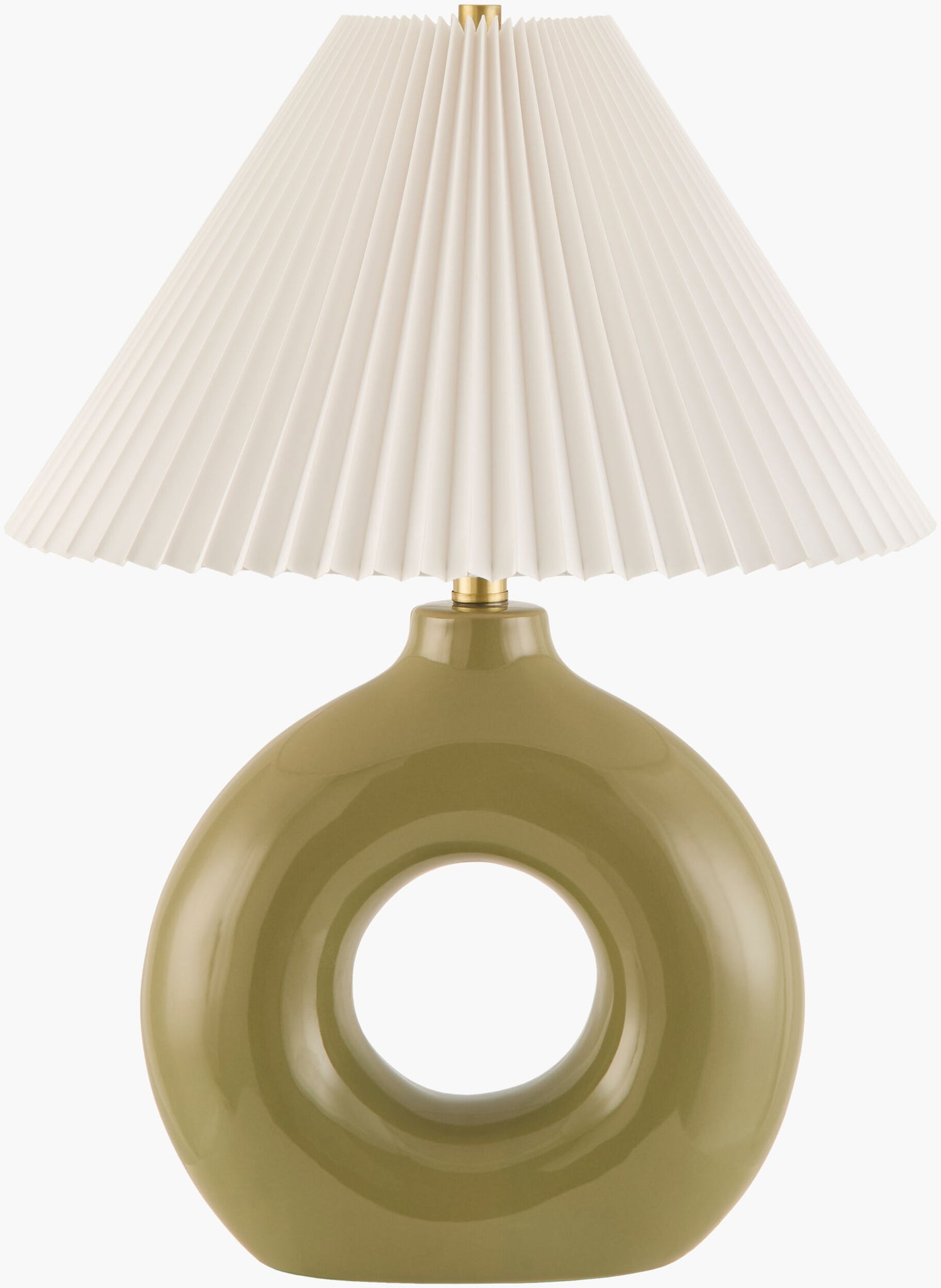 Green Solara Table Lamp | Circle with Accordion Shade