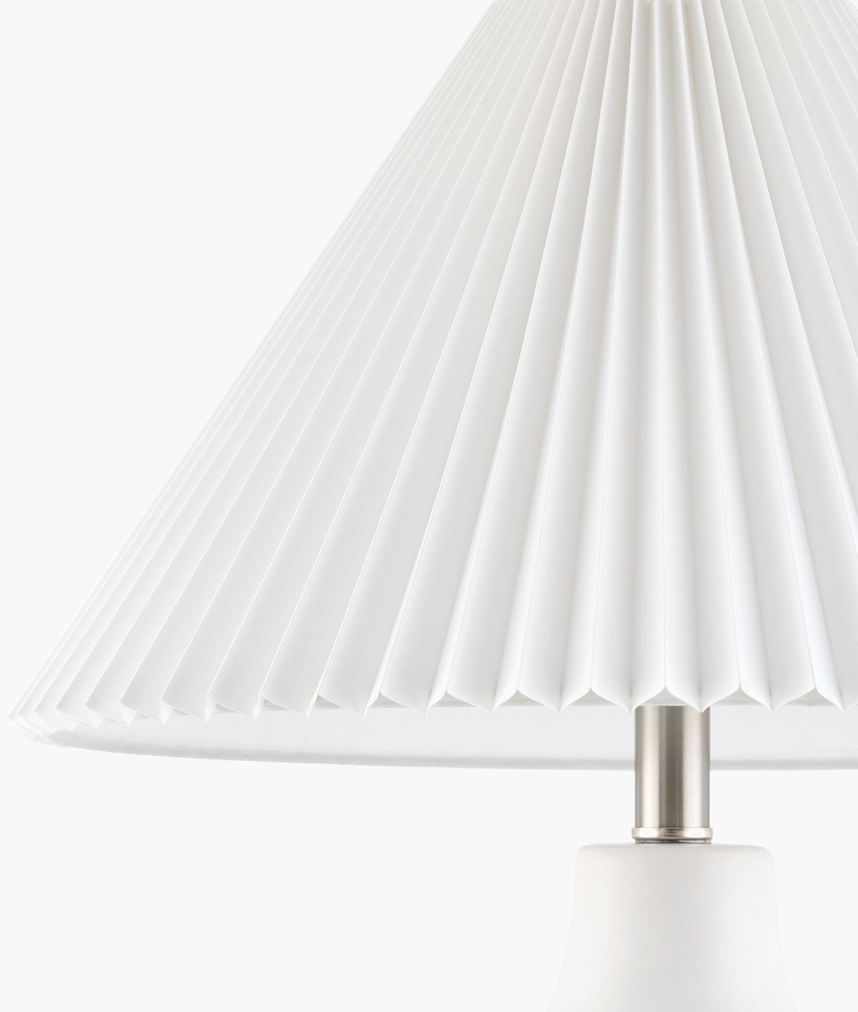 White Solara Table Lamp | Arch with Accordion Shade
