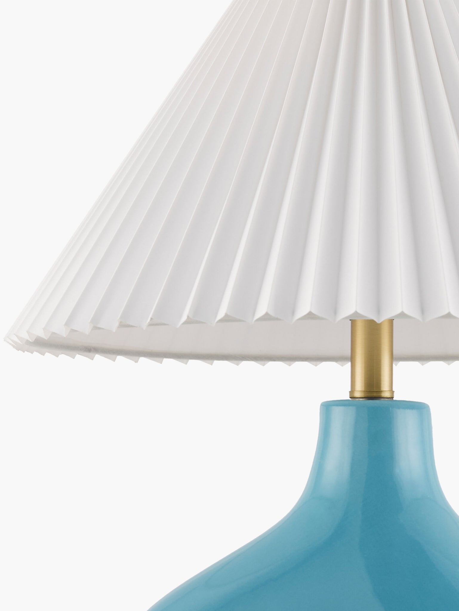 Blue Solara Table Lamp | Arch with Accordion Shade