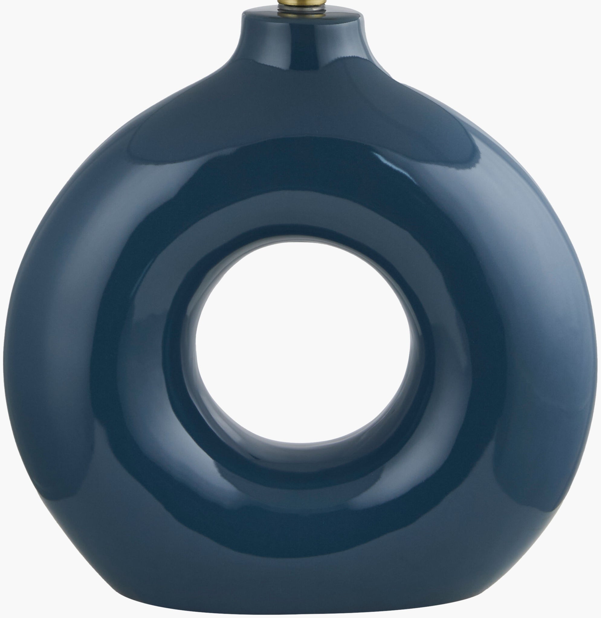 Navy Solara Table Lamp | Circle with Accordion Shade