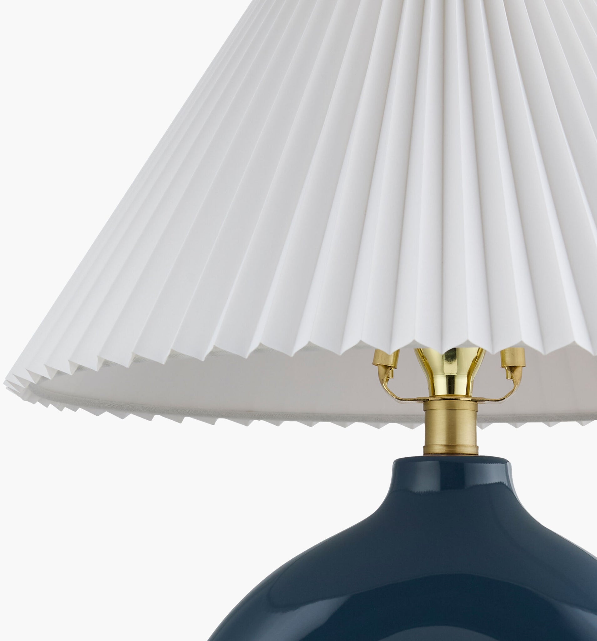 Navy Solara Table Lamp | Circle with Accordion Shade