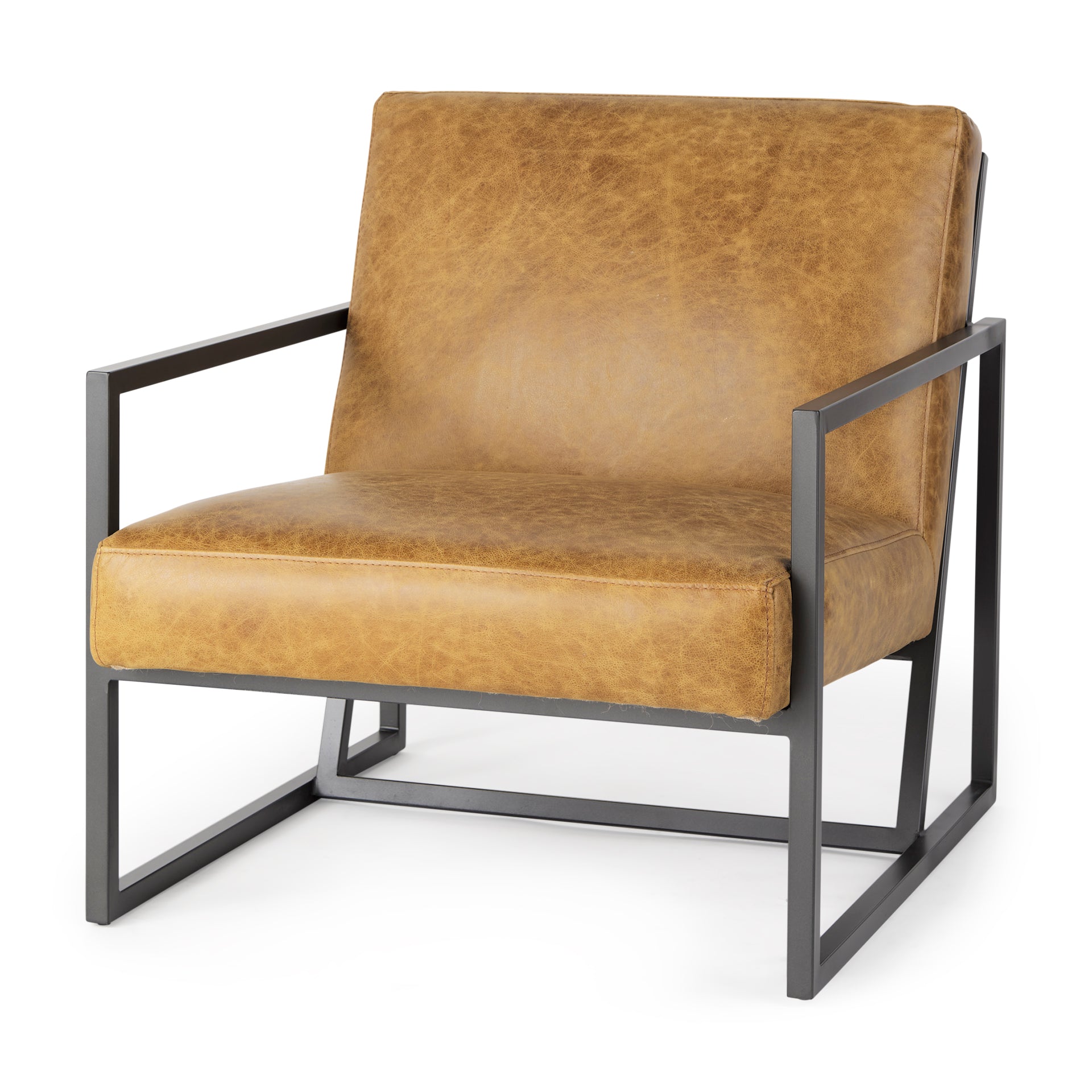 Armelle Accent Chair - Brown Leather