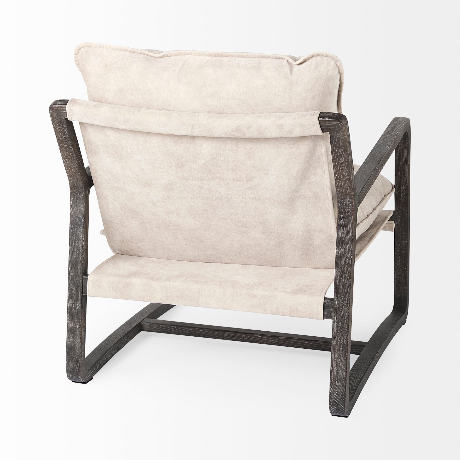 Brayden Accent Chair - Cream & Dark Brown Wood