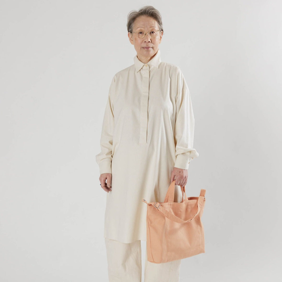 Horizontal Zip Duck Bag - Bisque