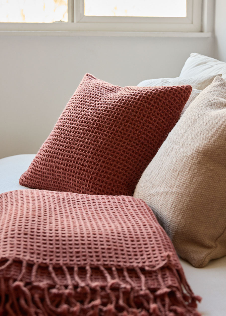 Waffle Pillow - Clay