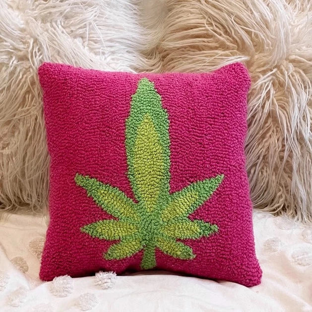 Tufted Pot Leaf Pillow