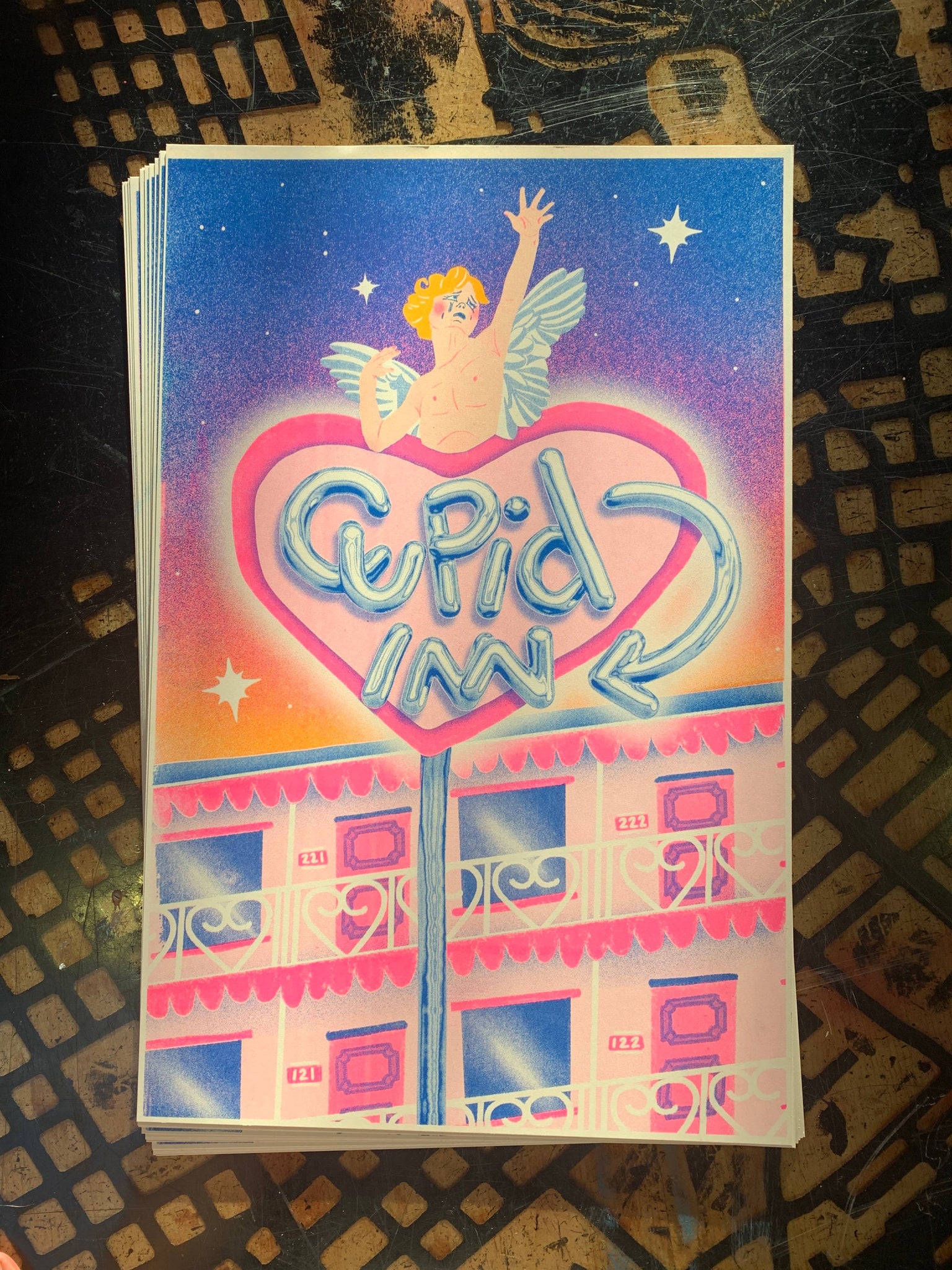 Cupid Inn Risograph Print