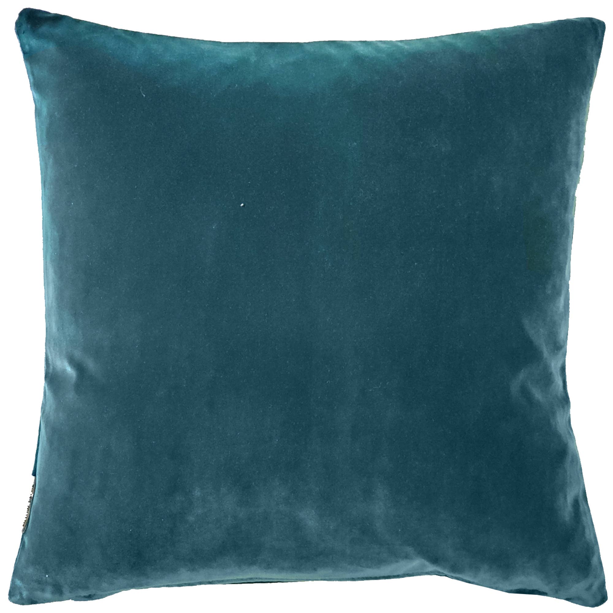 Castello Teal Blue Velvet Throw Pillow, 17"x17" Square