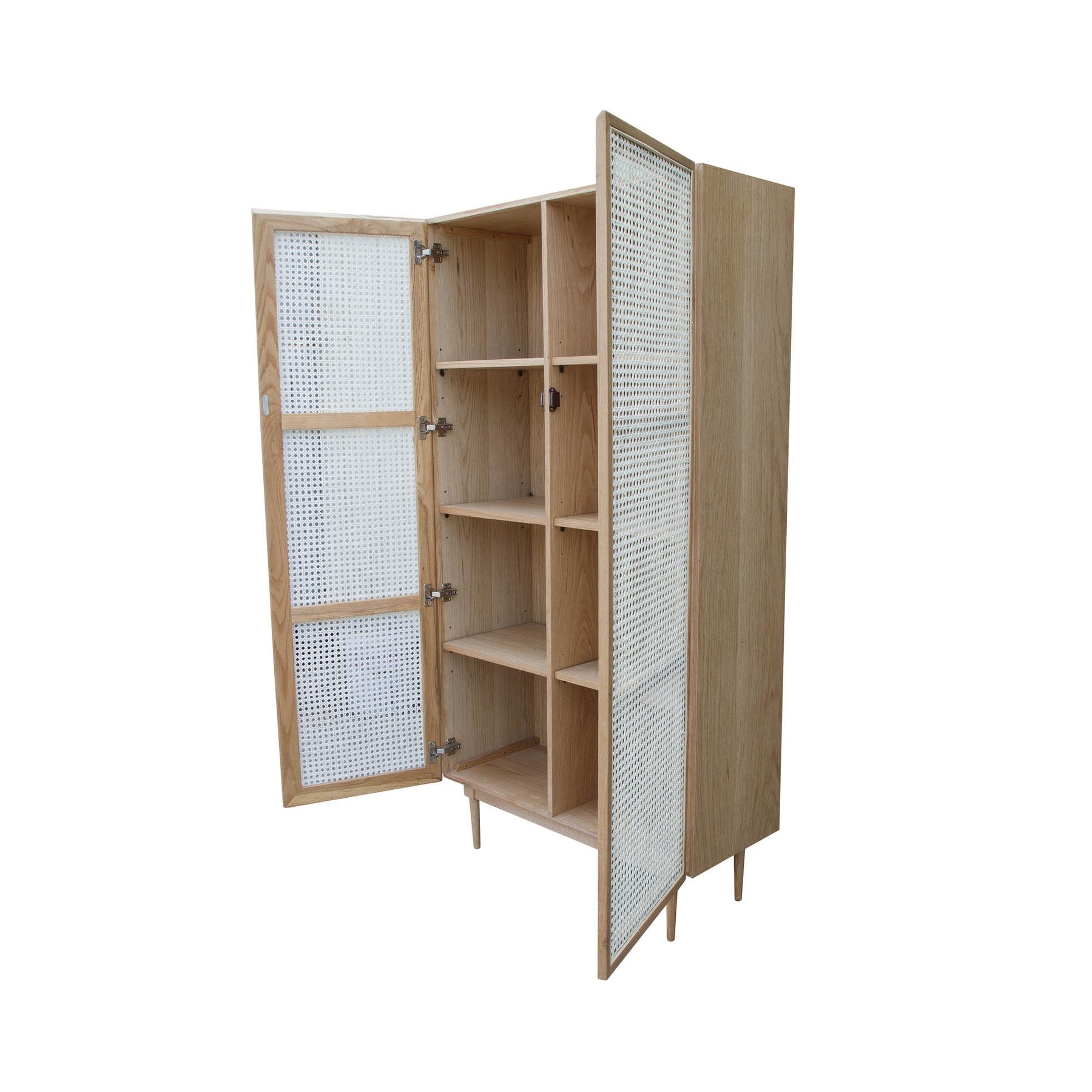 Cane Bookcase with Full Doors