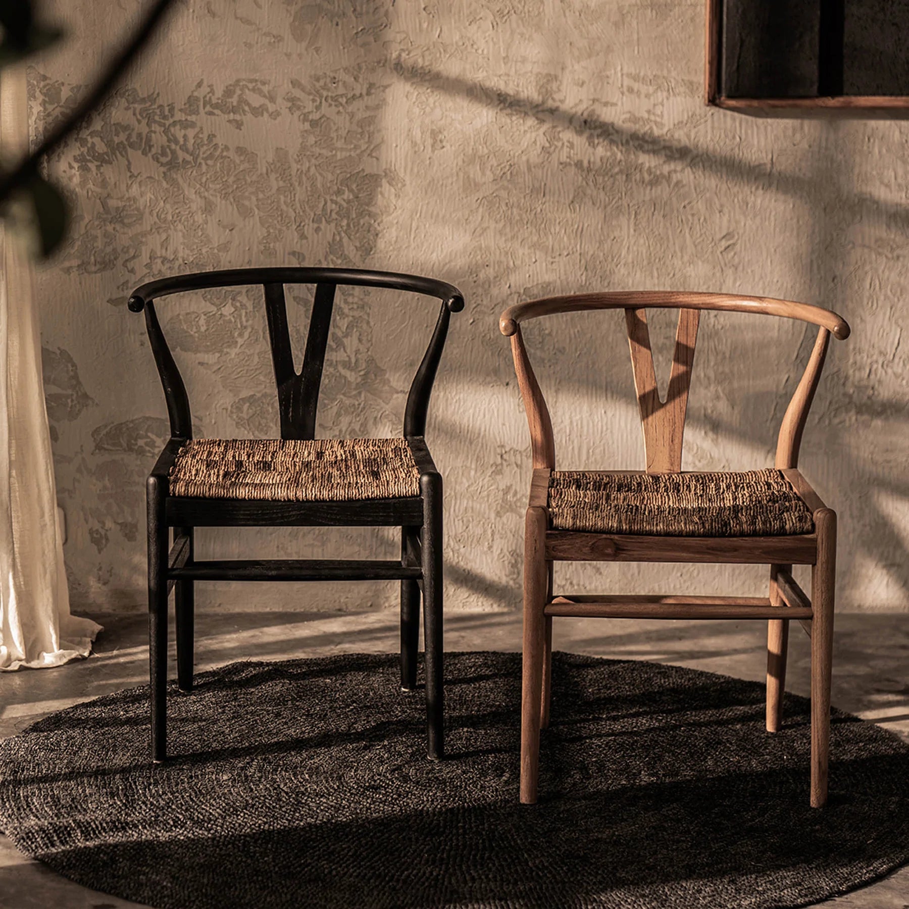 Caterpillar Twin Chair- Black or Natural