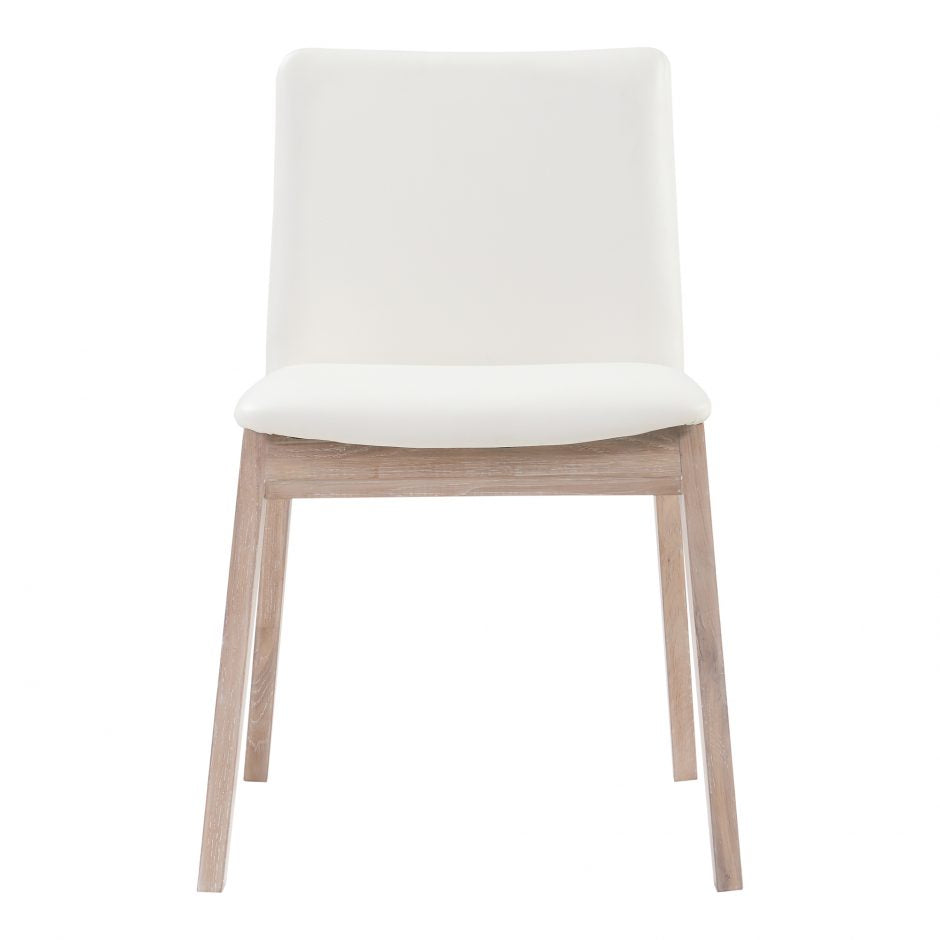 Deco Dining Chair- White PVC with Ash