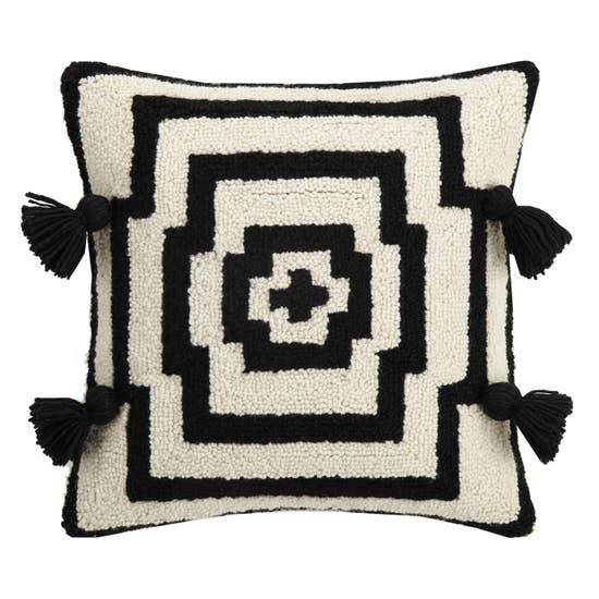Hypnotic Black Tassels Pillow
