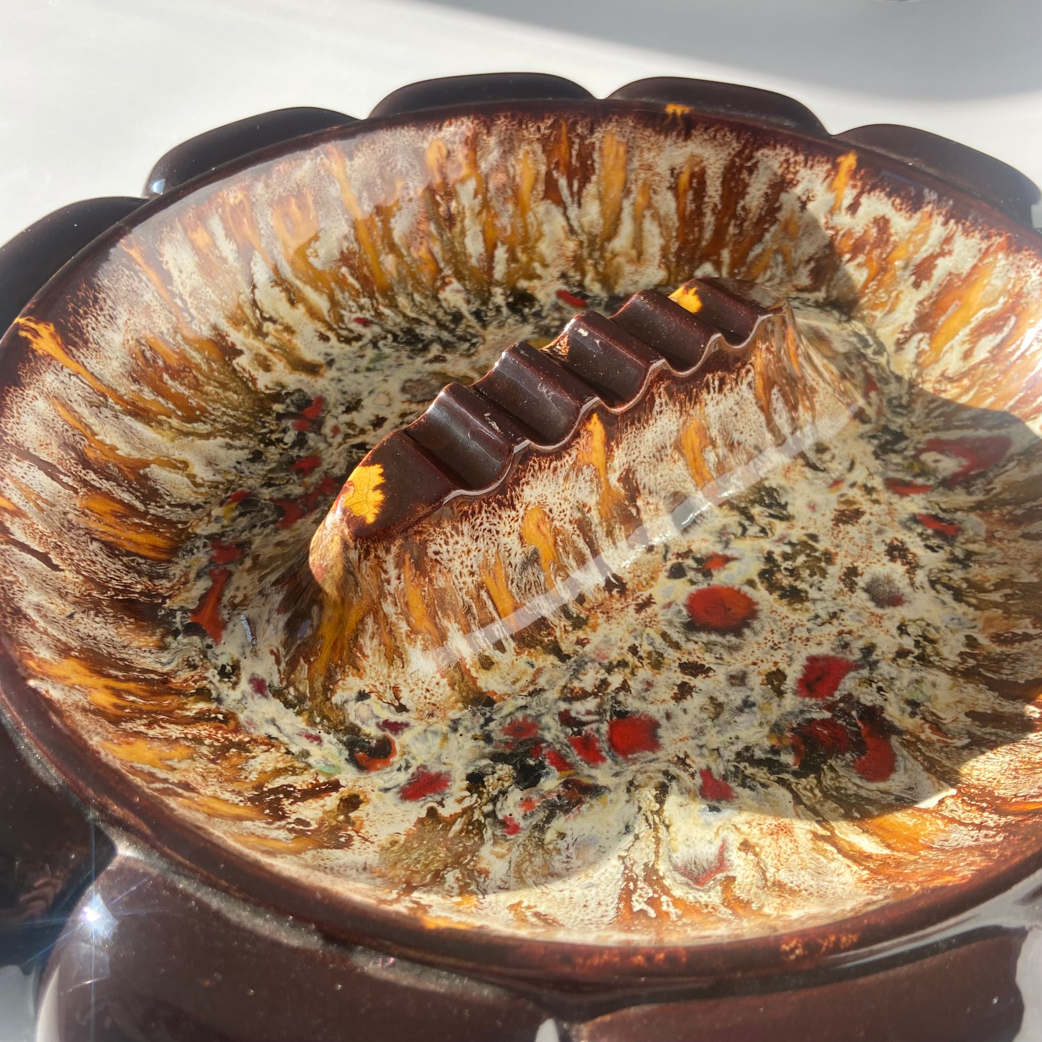 Large 70's Ceramic Table Ash Tray