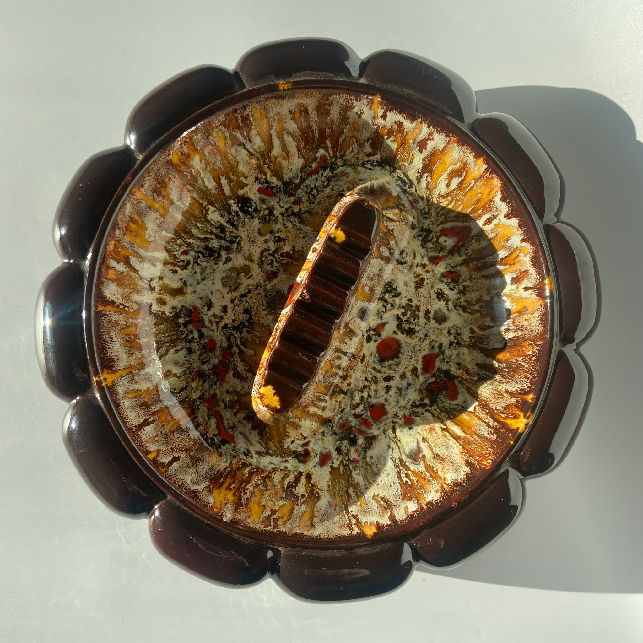 Large 70's Ceramic Table Ash Tray