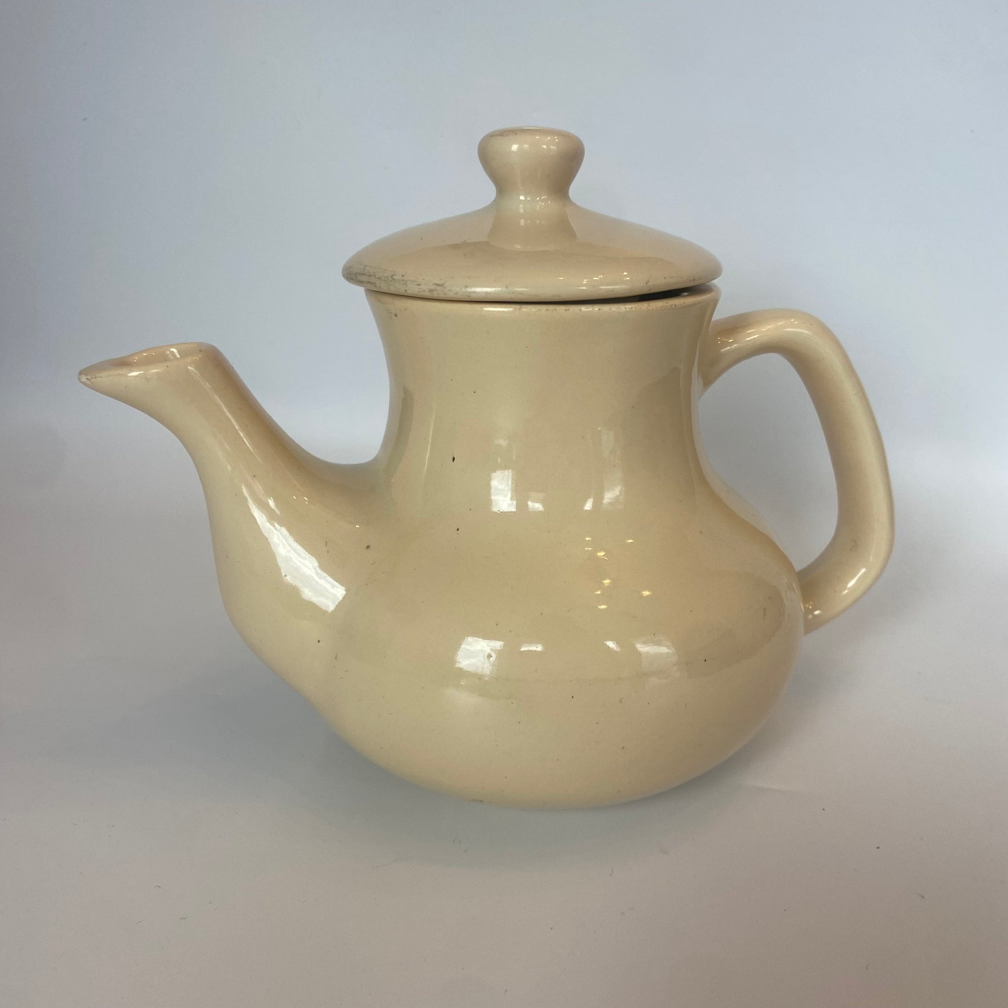 40's Cream Ceramic Teapot