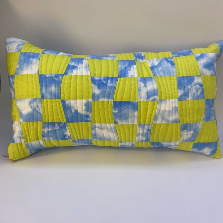 Trippy Cloud Quilted Pillow