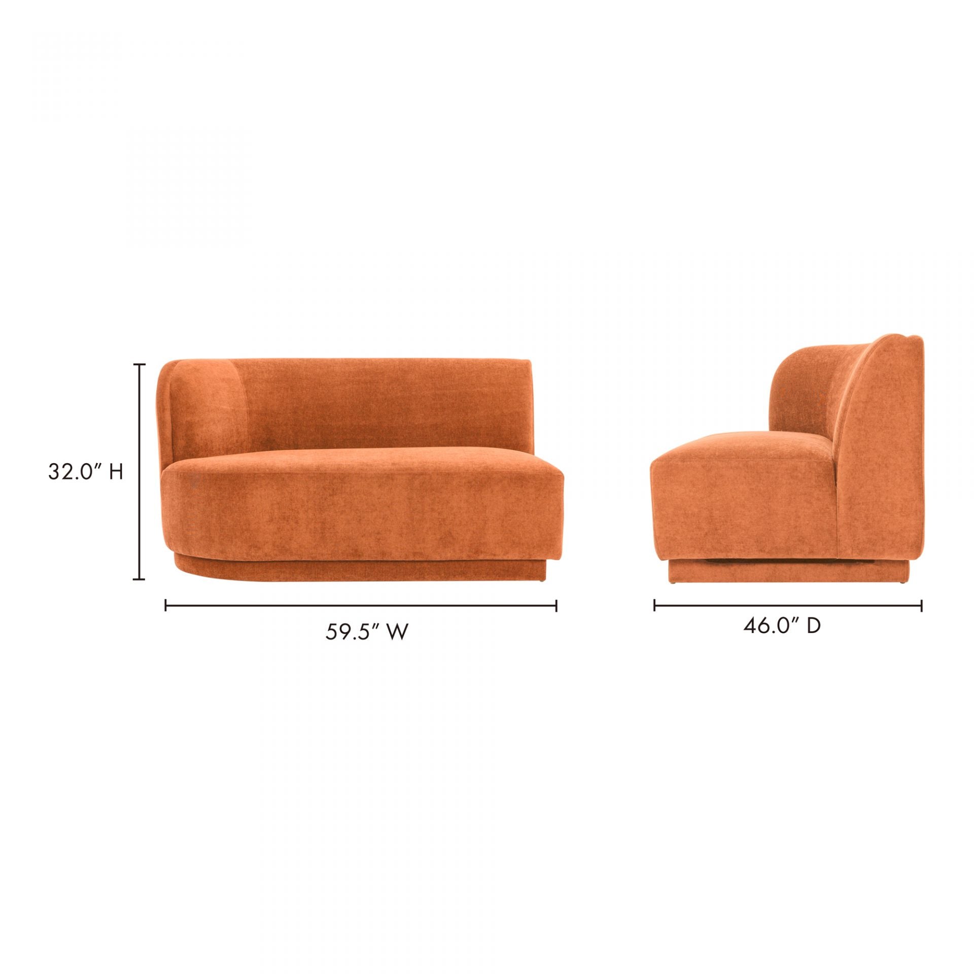 Yoon 2 Seat Chaise Left