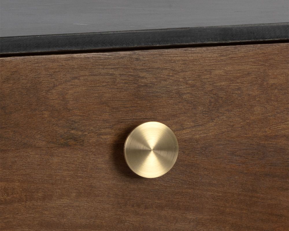 Keely Nightstand - Black Marble/ Cafe Wood