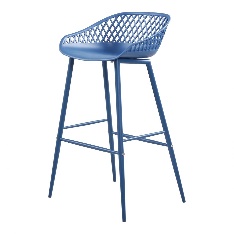 Piazza Outdoor Barstool- Blue