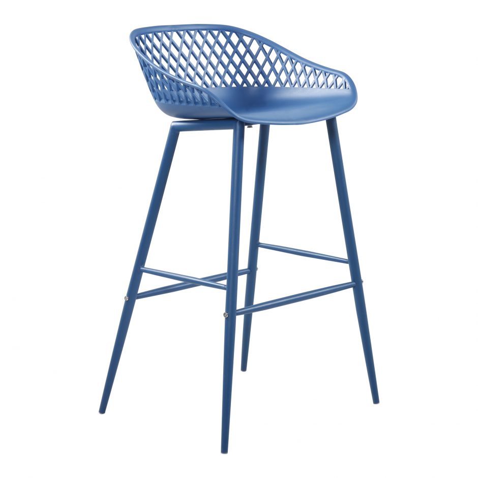 Piazza Outdoor Barstool- Blue