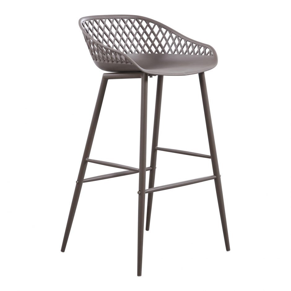 Piazza Outdoor Barstool- Grey