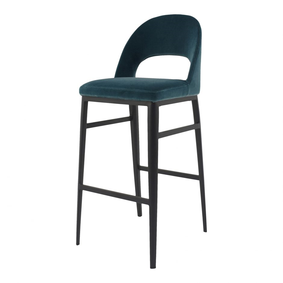 Roger Stool- Teal Velvet