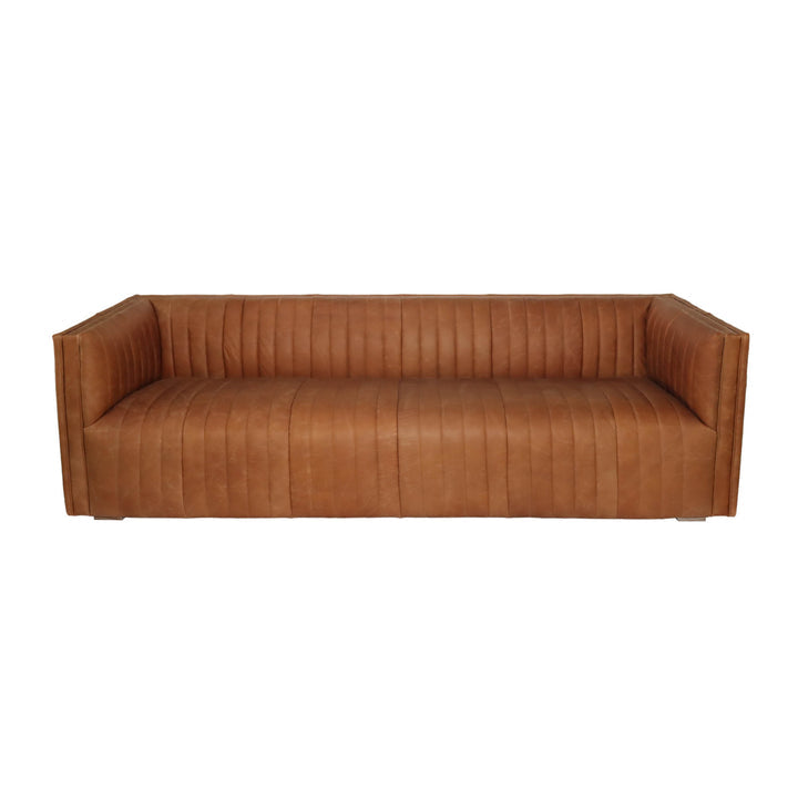 Channel Sofa - Camel Brown Leather