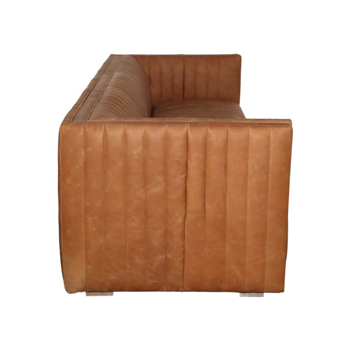 Channel Sofa - Camel Brown Leather