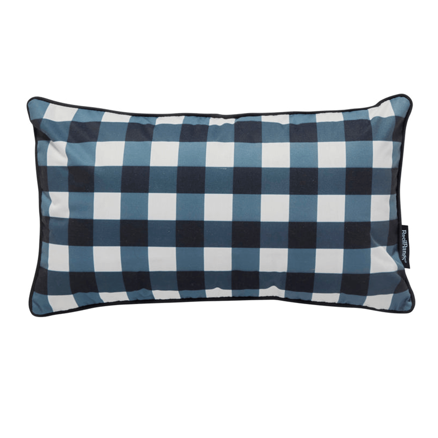 Outdoor Cushion - 50x30cm gingham black  -  Throw Pillows  by  Basil Bangs