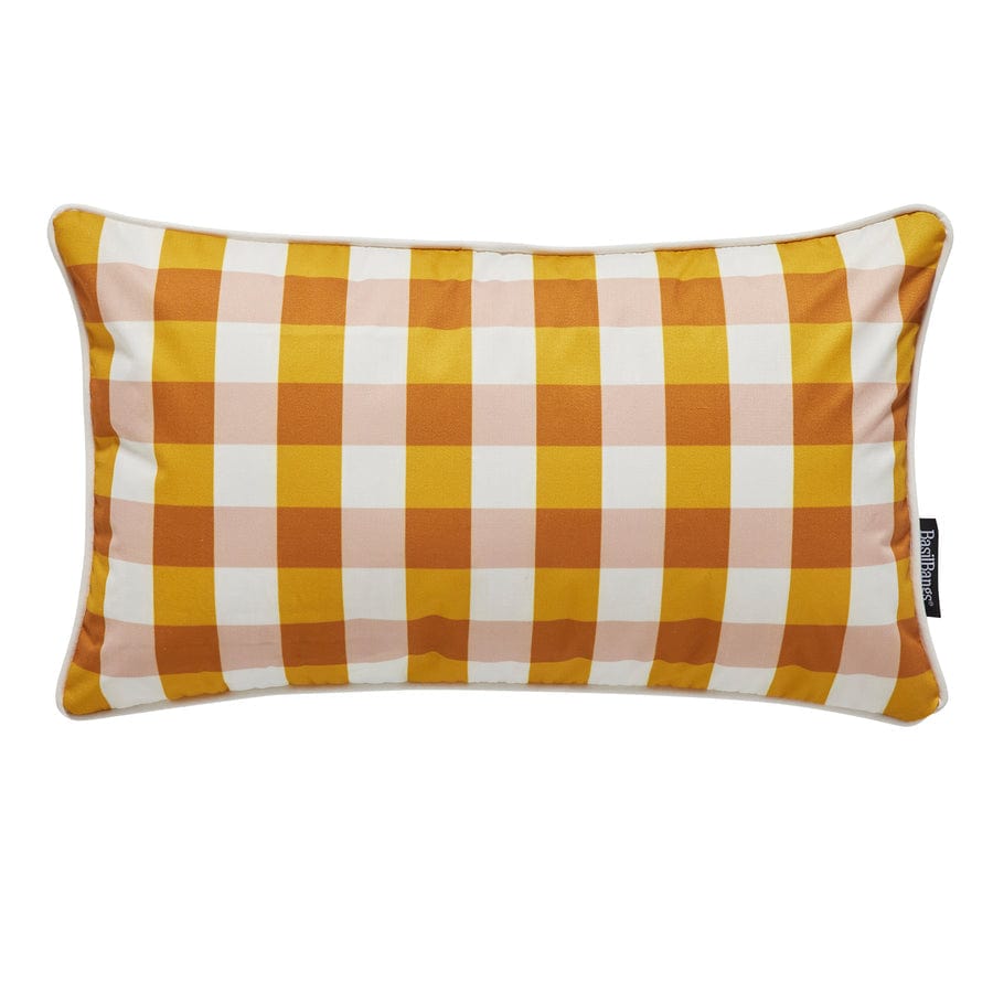 Outdoor Cushion - 50x30cm gingham butterscoth  -  Throw Pillows  by  Basil Bangs
