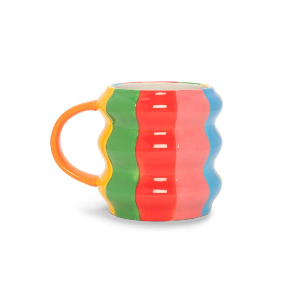 Rainbow Stripe Wavy Mug