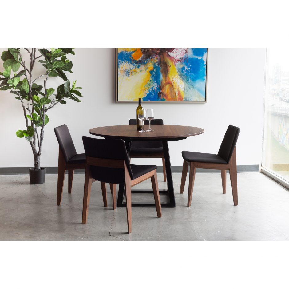 Deco Dining Chair- Black with Walnut