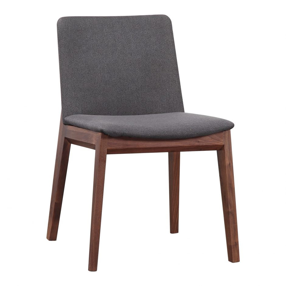 Deco Dining Chair- Grey with Walnut