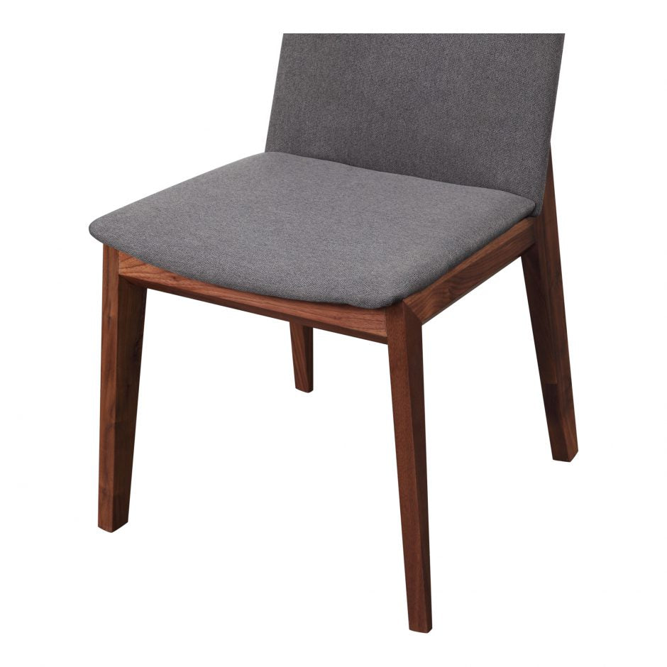Deco Dining Chair- Grey with Walnut
