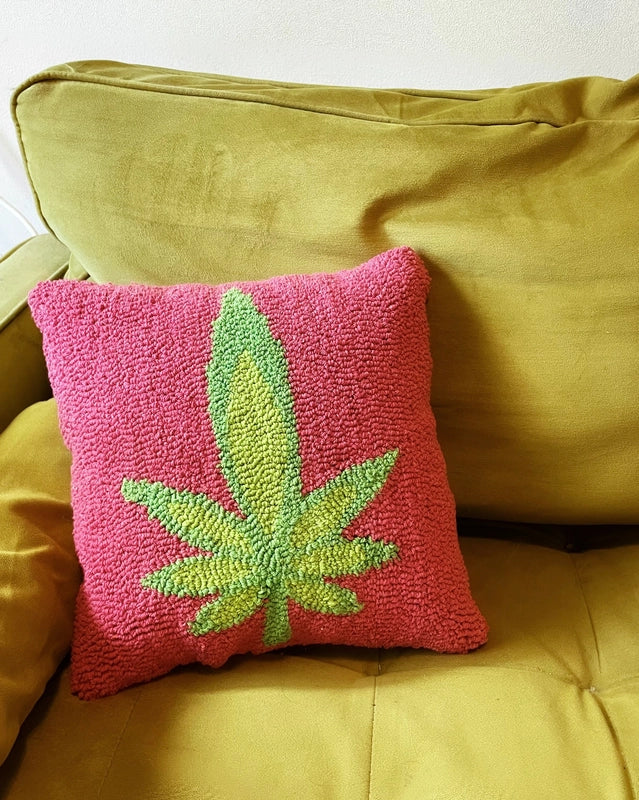 Tufted Pot Leaf Pillow