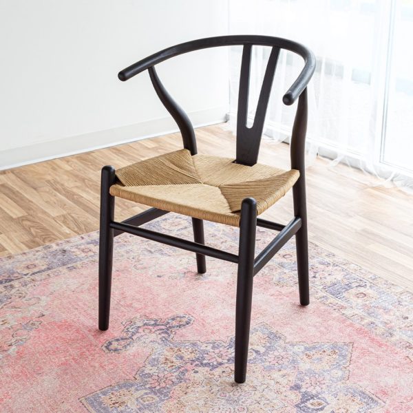 Frida Dining Chair - Black with Woven