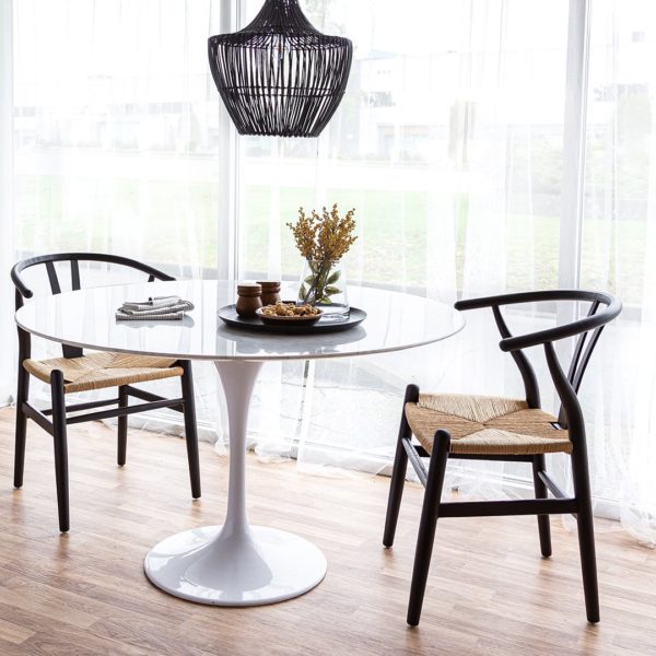 Frida Dining Chair - Black with Woven