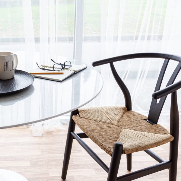 Frida Dining Chair - Black with Woven
