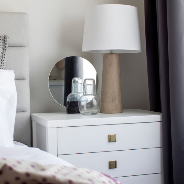 Hara 3 Drawer Nightstand | White