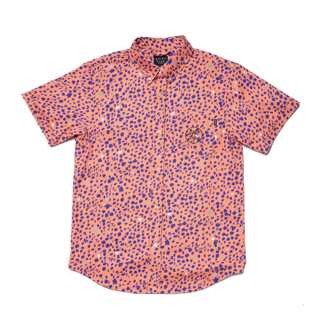 Dalmation Button Down Shirt - Coral