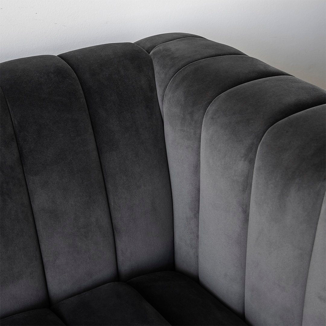 Elliot Sofa- Condo Size Charcoal Velvet