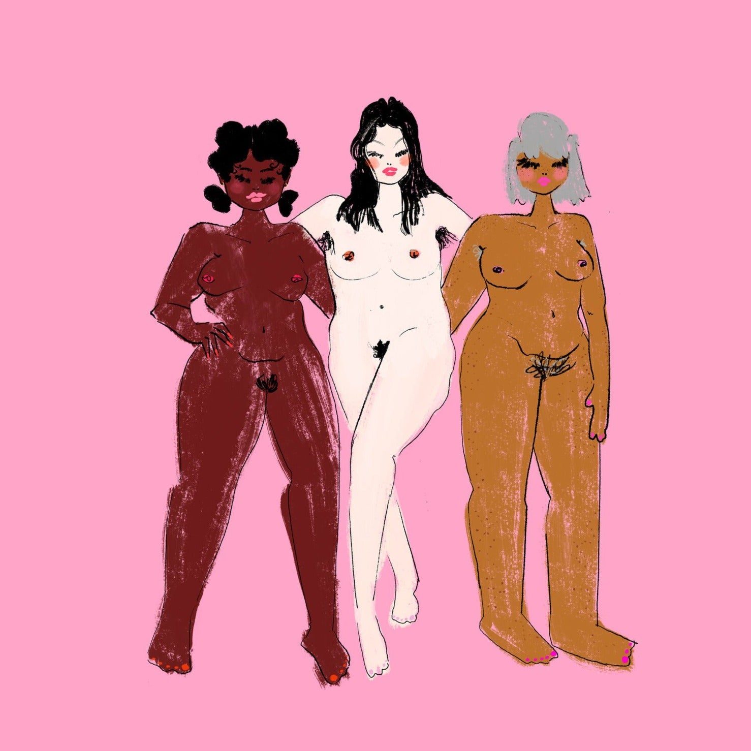 "Three Nude Chicas" Print - Rachael Meckling