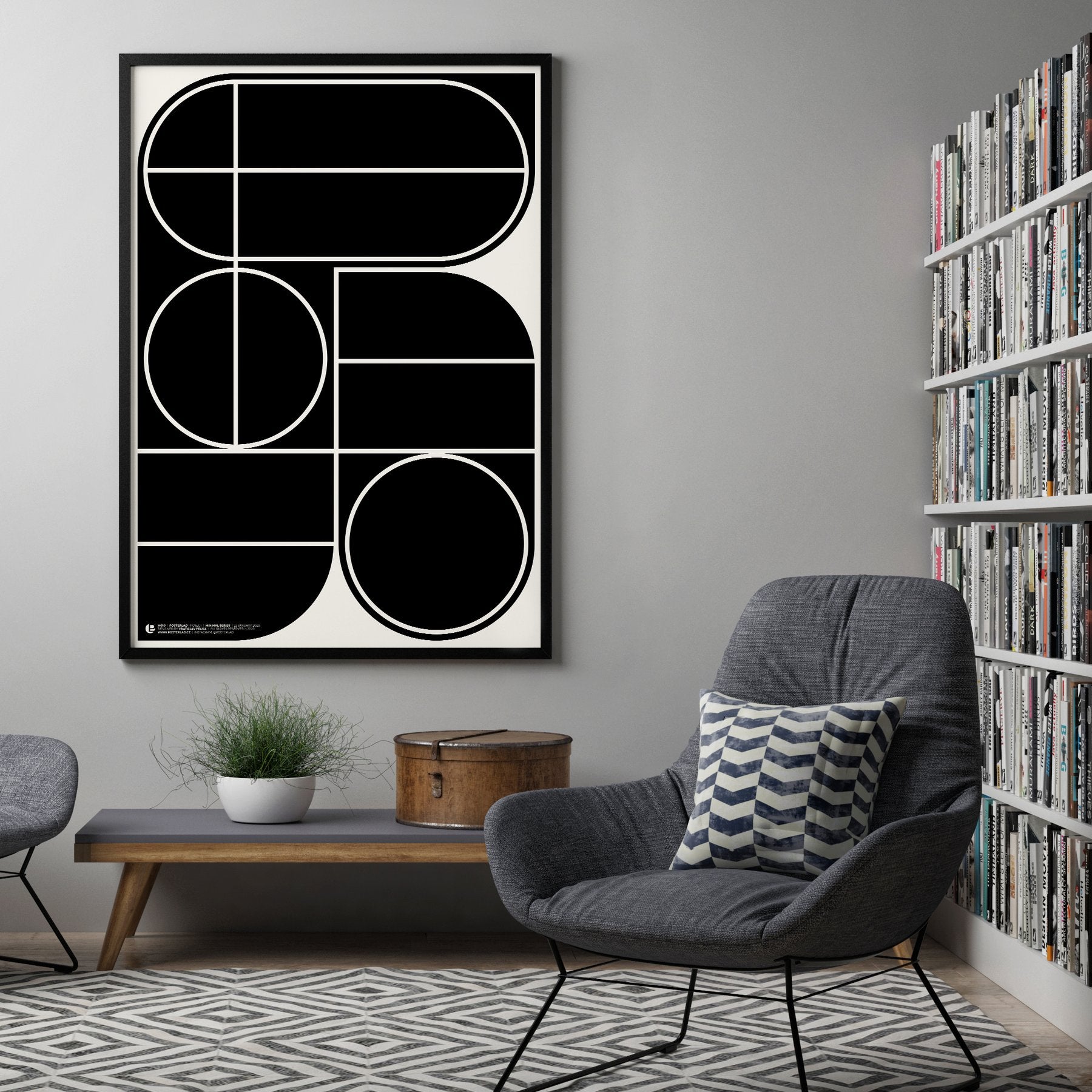 M010 Print - Framed with White Oak Frame
