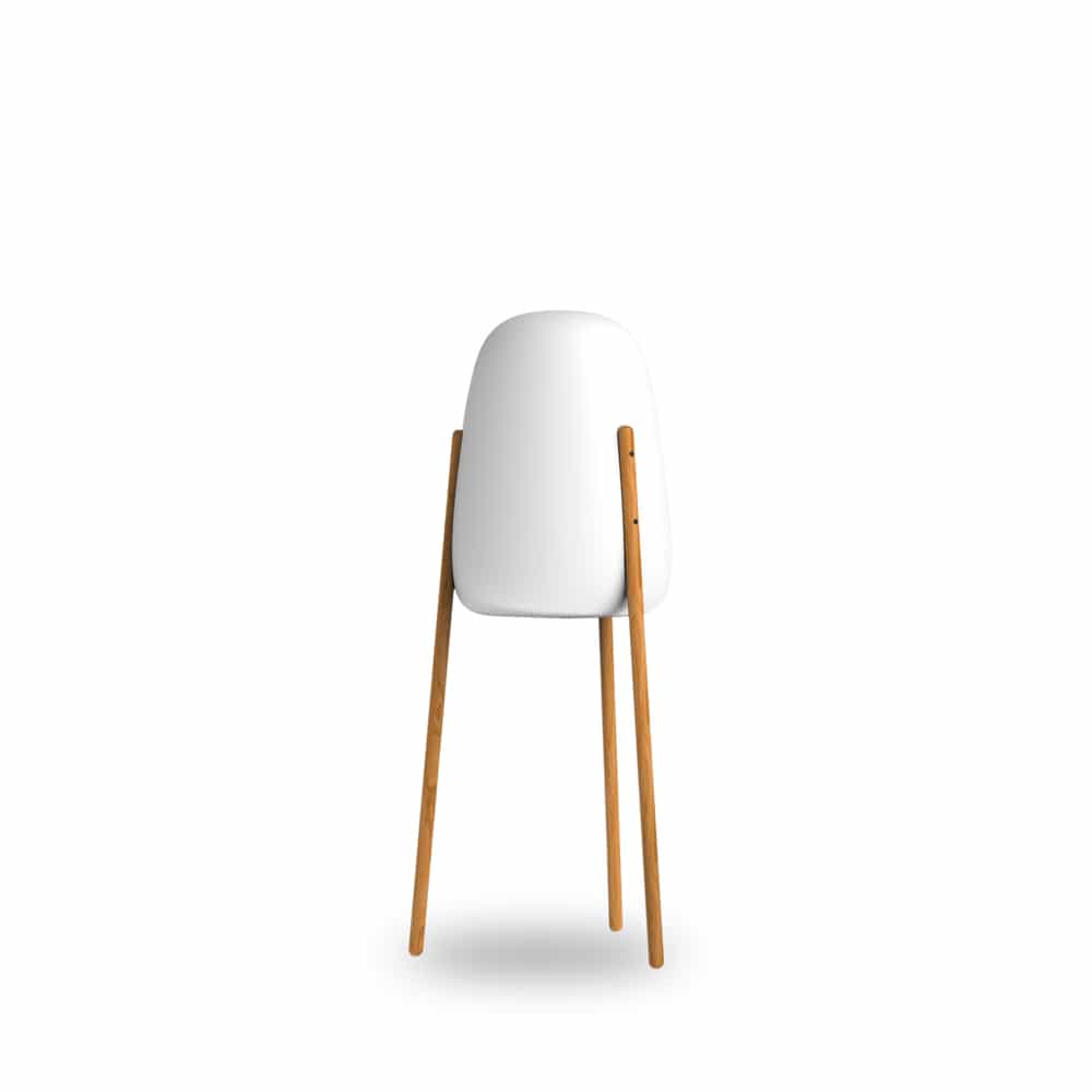 Rocket by Newgarden, a unique floor lamp with wooden legs. Perfect for indoor or outdoor decor enhancement.