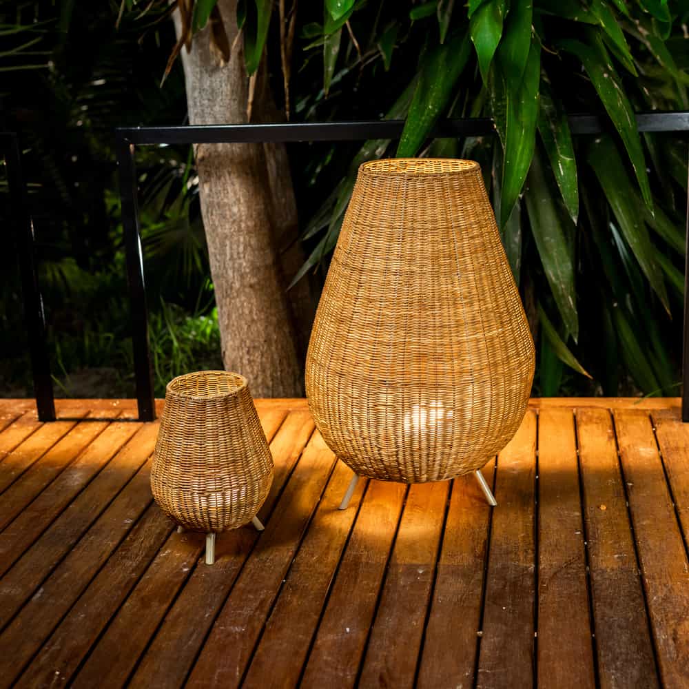Saona 70 by Newgarden: Hand-braided lamp with wireless or In & Out options for versatile illumination.