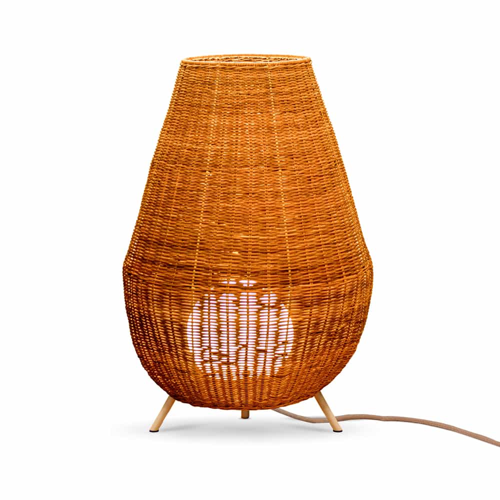Experience the natural charm of Saona 70, a hand-braided decorative lamp by Newgarden with two models.