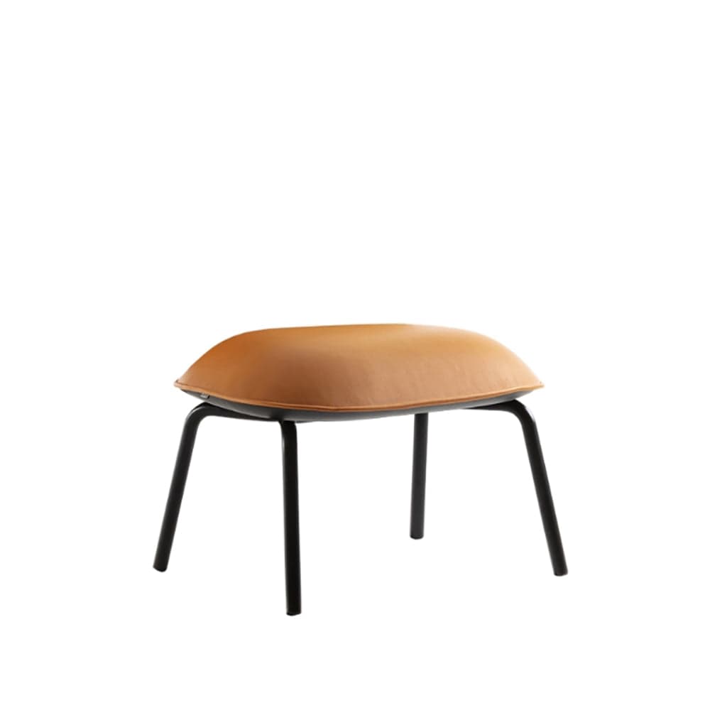 Tasca - Lounge chair & Ottoman, Eco Leather fabric ottoman / cognac  -  Chairs  by  TOOU